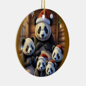 パンダのクリスマス セラミックオーナメント (右)