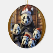 パンダのクリスマス セラミックオーナメント (左)