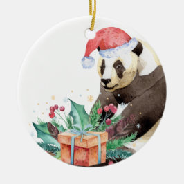 パンダのクリスマス セラミックオーナメント