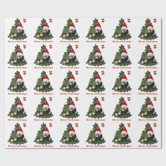 パンダのクリスマス ラッピングペーパー (フラット)