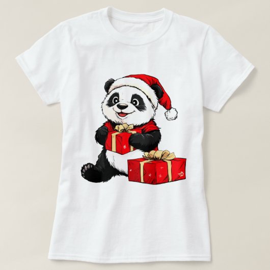 パンダのクリスマス Tシャツ (デザイン正面)
