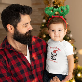 パンダのサンタ帽 – メリー・ベアリー・クリスマス トドラーTシャツ