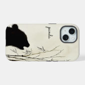 パンダのシルエット iPhone 15ケース (裏面横)