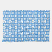 パンダのジャングルのインプレッション – 青 キッチンタオル (横)