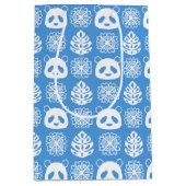 パンダのジャングルのインプレッション – 青 ミディアムペーパーバッグ (正面)