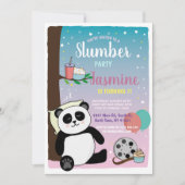 パンダのスリンバーティー誕生日かわいい映画ポップコーン 招待状 (正面)