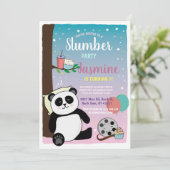 パンダのスリンバーティー誕生日かわいい映画ポップコーン 招待状 (スタンド正面)