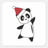 パンダのテディベアクリスマスかわいい子供へ動物 スクエアシール (正面)