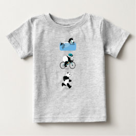 パンダのトライアスロンのBabysのTシャツ ベビーTシャツ