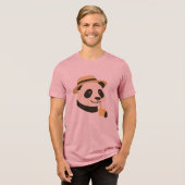 パンダのドリンクTri-Blend Tシャツ (正面全面)