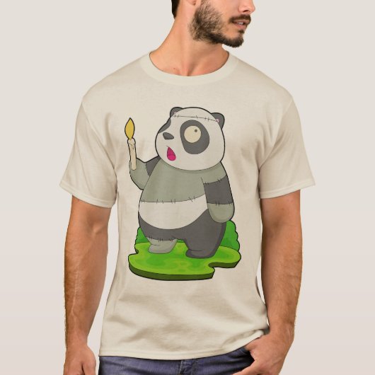パンダのハロウィンゾンビ Tシャツ (正面)