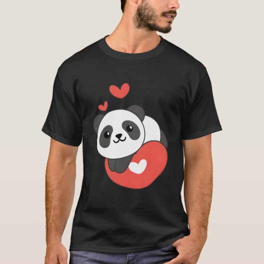 パンダのハートと仲間たち Tシャツ (正面)