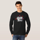 パンダのハート 動物園 動物 クマ Tシャツ (正面フル)
