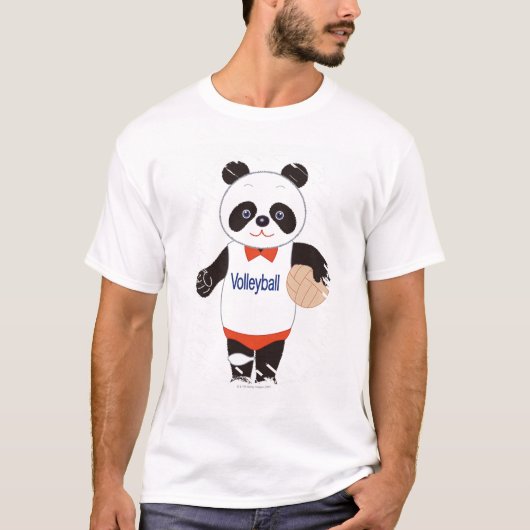 パンダのバレーボール選手 Tシャツ (正面)
