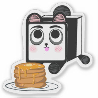 パンダのパンケーキステッカー シール