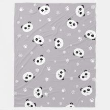 パンダのパーティーのBlanekt |の灰色のパンダ|かわいいLgのフリース