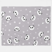 パンダのパーティーのBlanekt |の灰色のパンダ|かわいいLgのフリース フリースブランケット (正面(横))