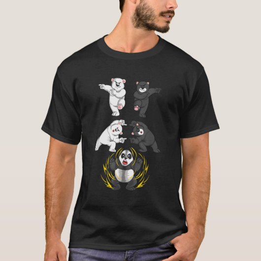 パンダのフュージョンに白黒のクマ Tシャツ (正面)
