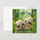 パンダのペア 招待状 (正面/裏面)