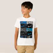 パンダのマルチパネルモダンアートデザイン Tシャツ (正面フル)
