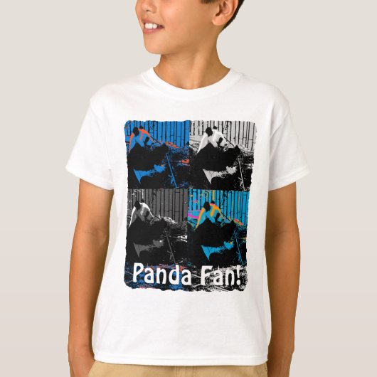 パンダのマルチパネルモダンアートデザイン Tシャツ (正面)