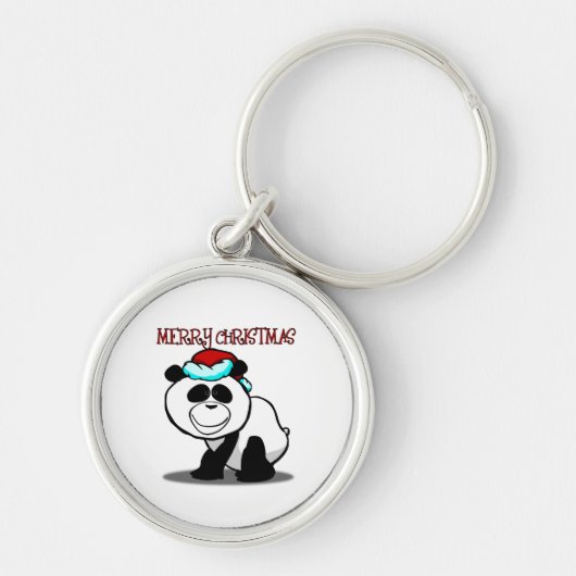 パンダのメリークリスマスKeychain キーホルダー (正面)