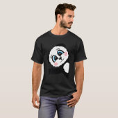 パンダのモチーフと子どもパンダのクマ Tシャツ (正面フル)