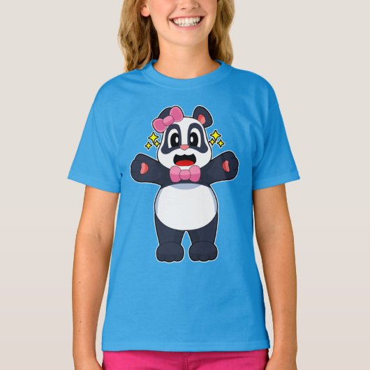パンダのリボン Tシャツ (正面)