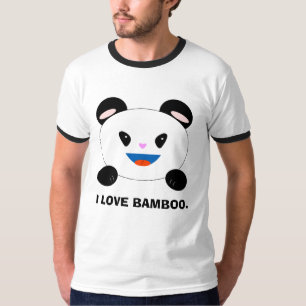 パンダのワイシャツ、私はタケを愛します Tシャツ