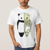 パンダの二面性: 生と骨 Tシャツ (正面)