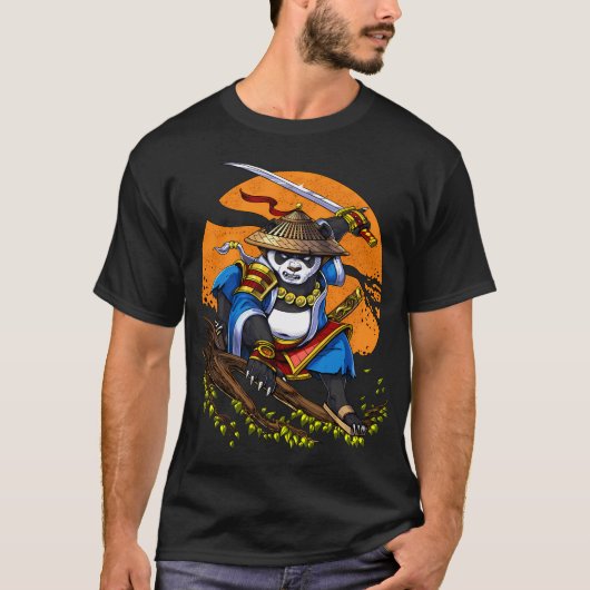 パンダの侍 Tシャツ (正面)
