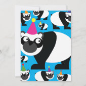 パンダの動物の子供の誕生日パーティーの招待状 招待状 (裏面)
