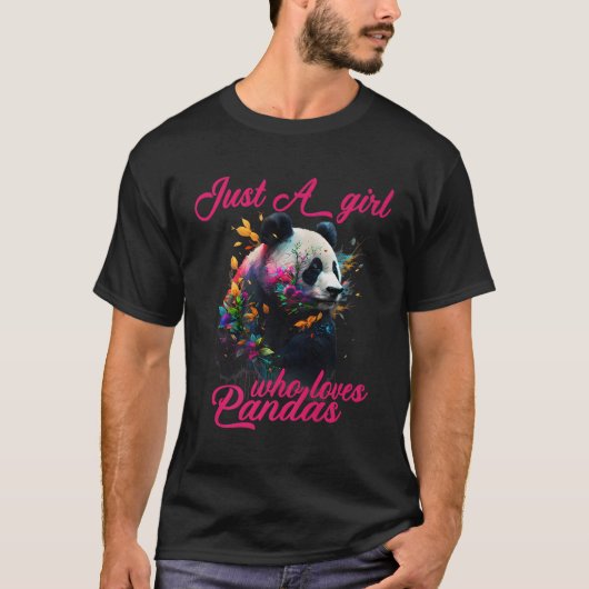 パンダの動物をクマに愛しているだけの人 Tシャツ (正面)