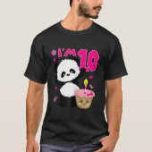 パンダの可愛いケーキ 10 Py Tシャツ (正面)