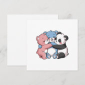 パンダの可愛いテディベア 招待状 (正面/裏面)