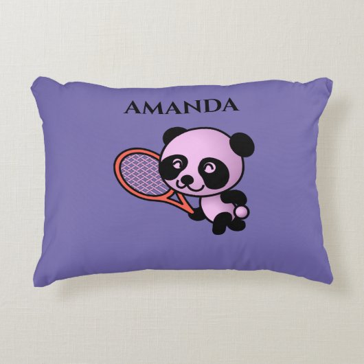 パンダの名パーソナライズされた前装飾用クッション。 アクセントクッション (正面)