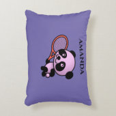 パンダの名パーソナライズされた前装飾用クッション。 アクセントクッション (正面(垂直))