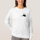 パンダの女性のLongSleeveのワイシャツを救って下さい Tシャツ (正面)