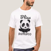 パンダの幸せTシャツ - かわいい竹のデザイン Tシャツ (正面)