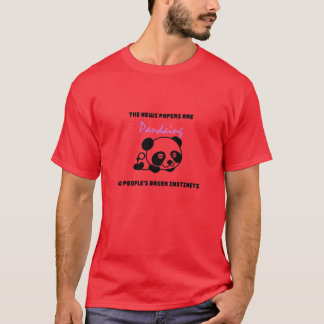 パンダの引用 復古調 Tシャツ