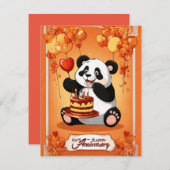パンダの成果記念日 招待状 (正面/裏面)