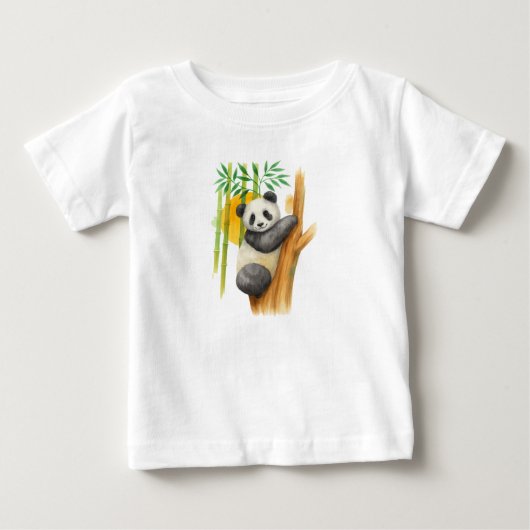 パンダの抱擁 ベビーTシャツ (正面)