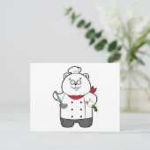 パンダの料理人　スプーンとニンジン付き ポストカード (スタンド正面)