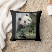 パンダの枕、無地のな黒の背部 クッション (ブランケット)