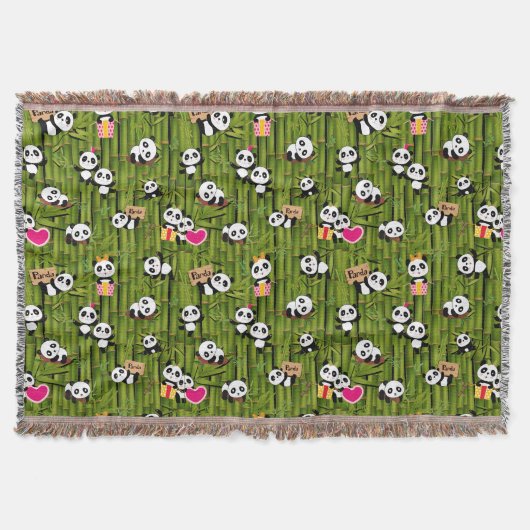 パンダの模様2 スローブランケット (正面)