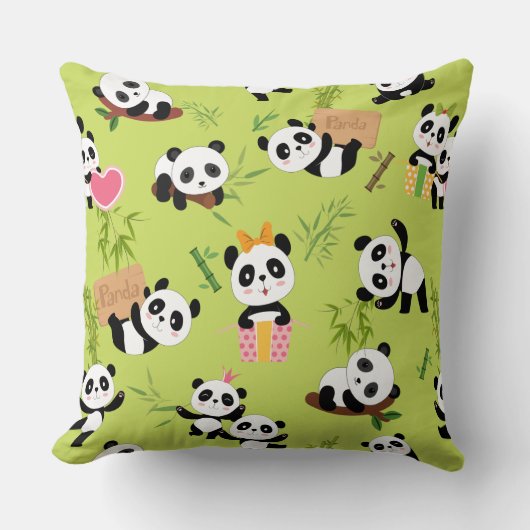 パンダの模様3 クッション (正面)