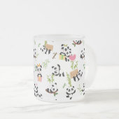 パンダの模様 フロストグラスマグカップ (正面右)