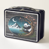 パンダの樹上聖域：竹の静寂 メタルランチボックス (正面)