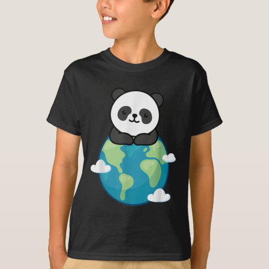 パンダの母おもしろい地球日 Tシャツ (正面)