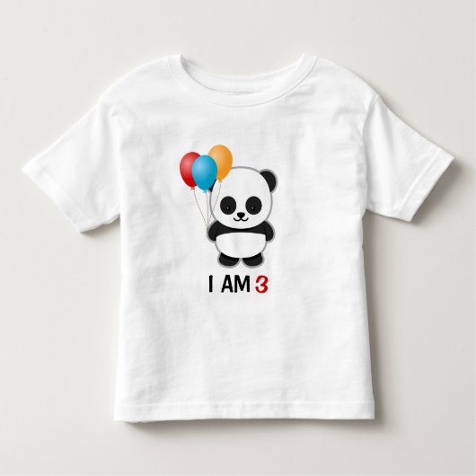 パンダの気球の誕生日 トドラーTシャツ (正面)